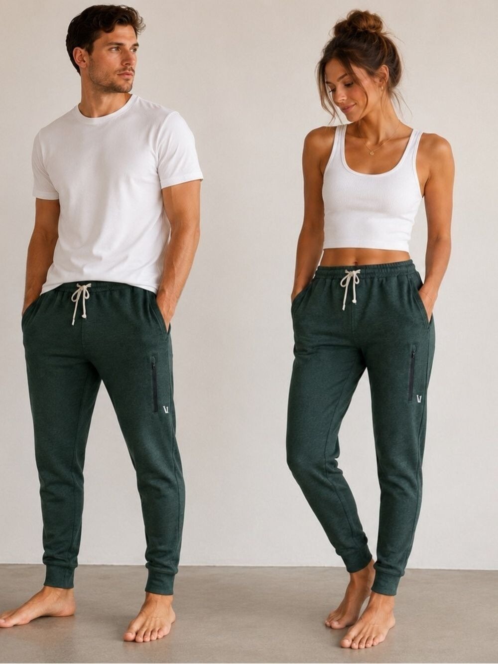 NWT Vuori Sunday Performance Jogger Aspen Heather S V416 Drawstring